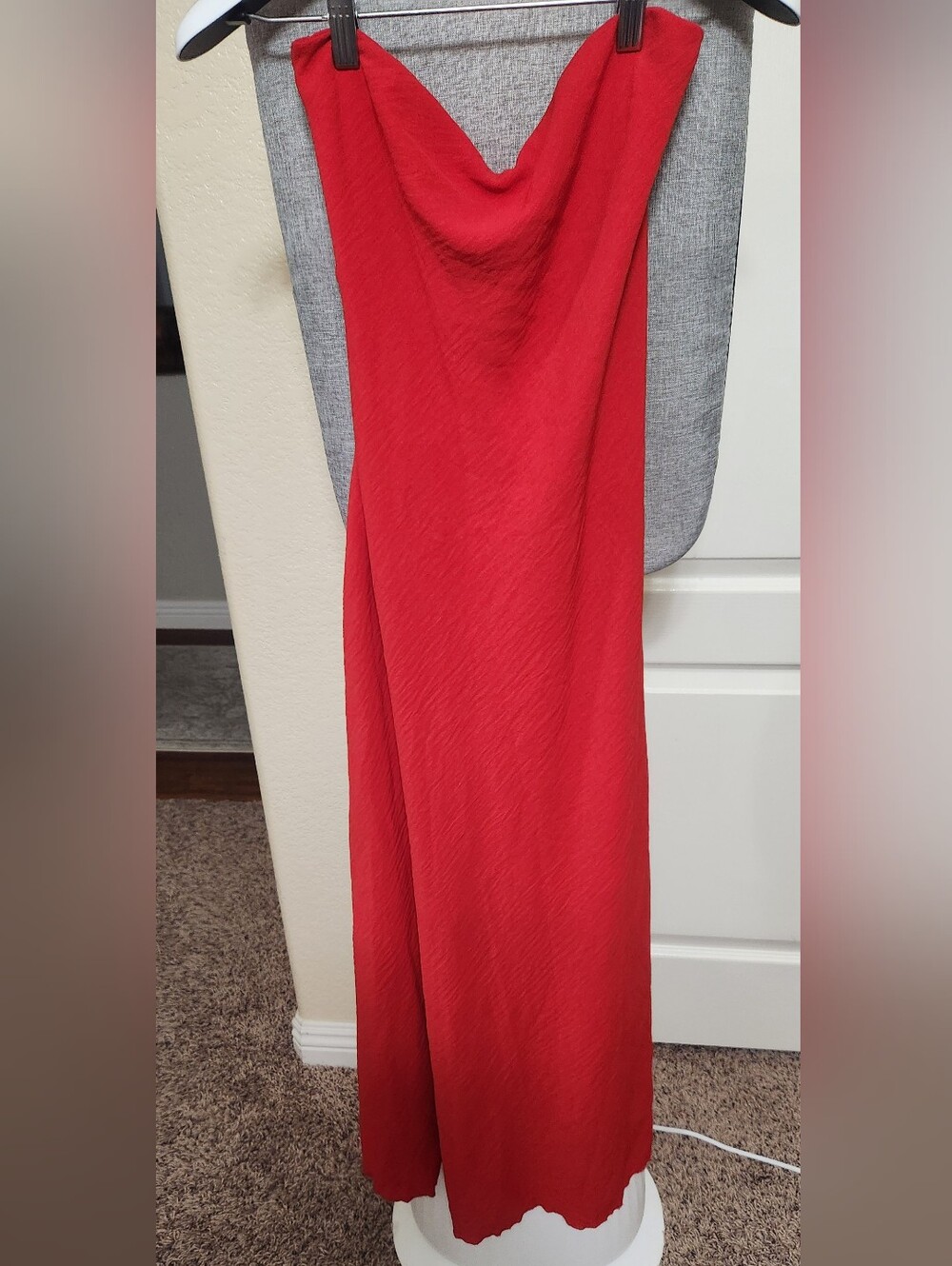 See You Monday Red Strapless Open Back Maxi Dress Size M